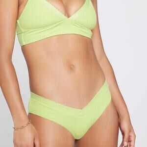 L*Space Pratt Ribbed Bikini Bottom in Mojito Green Size XS NWT